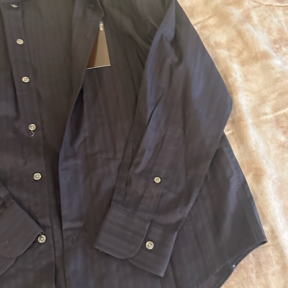 Perry Ellis Deep Brown Button-Up Shirt NWT MED - Picture 6 of 8